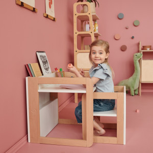 Set mobilier 8in1 Skiddou Mob, Puff catcher, Alb - Img 7