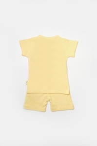 Set tricou cu pantaloni Bamboo, galben, BabyCosy, 50%bumbac+50% bambus