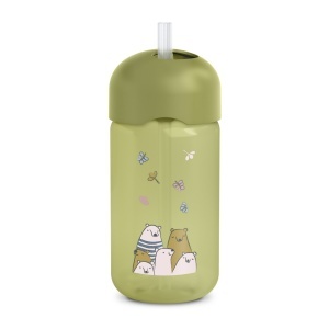 Sticlă de apă fără picurare, Bears, 340 ml, verde, Suavinex