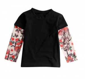 Tricou copii negru cu tatuaj Drool - Img 4