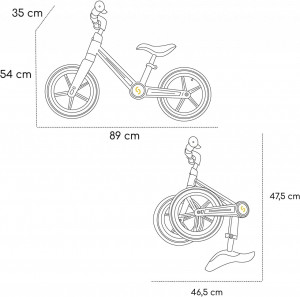 Bicicleta pliabila fara pedale Skiddou Ronny, Galben - Img 2
