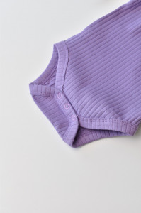 Body Bebe Unisex cu maneca lunga din 95% bumbac organic cu 5% elastan - Mov, BabyCosy - Img 5