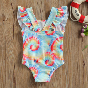 Costum de baie multicolor cu volanne verticale Drool - Img 2