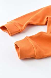 Pantaloni Bebe Unisex din bumbac organic Portocaliu BabyCosy - Img 5