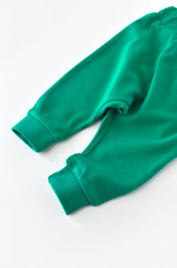 Pantaloni Bebe Unisex din bumbac organic Verde BabyCosy - Img 3