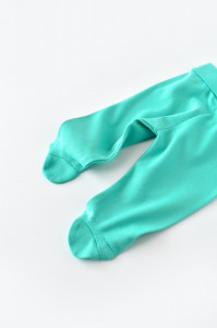 Pantaloni cu Botosei - Bumbac organic Turcoaz BabyCosy - Img 4