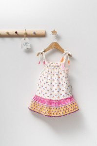 Rochita de vara din muselina pentru fetite Peacock, Tongs baby - Img 4