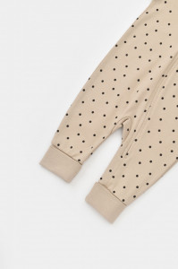 Salopeta cu fermoar si buline Girafa, BabyCosy, 100% bumbac organic, Mink