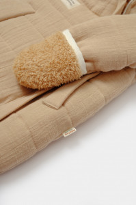 Salopeta de iarna pentru bebelusi, Winter muselin, 100% bumbac - Apricot, BabyCosy