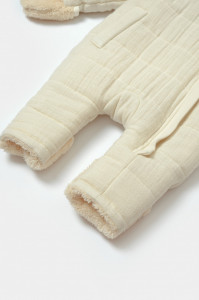 Salopeta de iarna pentru bebelusi, Winter muselin, 100% bumbac - Stone, BabyCosy