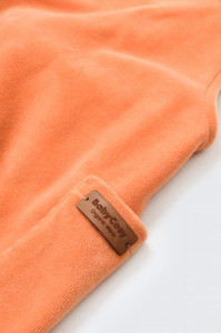 Salopeta Velvet cu bretele din 80%bumbac organic si 20% poliester - Portocaliu, BabyCosy - Img 3