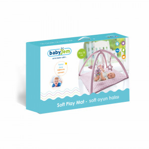 Saltea de activitati cu bara jucarii BabyJem Soft Cotton - Img 3