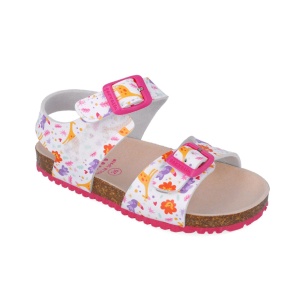 Sandale pentru copii cu floricele Garvalin, 252465, albi