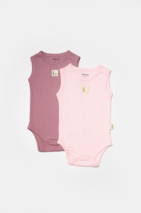 Set 2 body-uri fara maneci Bamboo, roz, BabyCosy, 50% bambus+50% bumbac