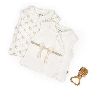 Set 2 vestute pentru bebelusi, stone, BabyCosy Organic Wear