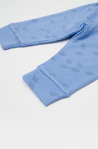 Set 3 piese:bluza, pantaloni si caciulita Printed, BabyCosy, 50% modal+50% bumbac, Lavanda