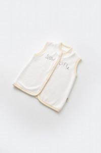 Set 3 piese Broscuta cu body, pantalonasi si vestuta din 80%bumbac organic si 20% poliester - Crem, BabyCosy - Img 5