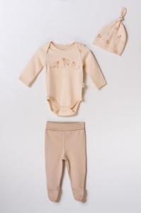 Set 3 piese nou nascut, Lamb, BabyCosy, 100%bumbac organic - Img 8