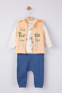 Set 3 piese: pantaloni, bluzita si vestuta pentru bebelusi, Tongs baby - Img 2