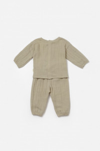 Set bluza si pantaloni, Winter muselin, 100% bumbac - Verde, BabyCosy