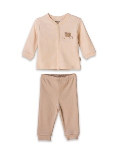 Set bluzita cu capse si pantalon, Lamb, BabyCosy, 100%bumbac organic - Img 7
