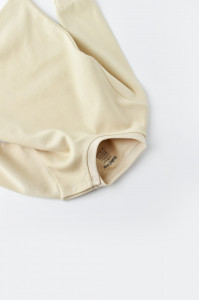 Set bluzita cu maneca lunga si pantaloni lungi - bumbac organic 100% - Crem, BabyCosy - Img 4