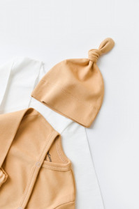 Set de 5 piese pentru nou nascut - 100% bumbac organic - Mustar, BabyCosy - Img 10