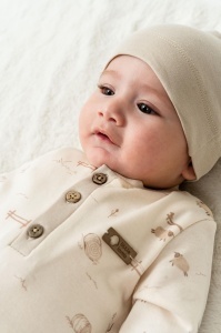 Set salopeta cu caciulita, Lamb, BabyCosy, 100% bumbac organic - Img 6