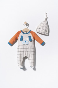 Set salopeta cu caciulita pentru bebelusi Dogs, Tongs baby - Img 2