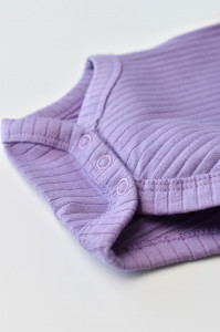 Body Bebe Unisex cu maneca lunga din 95% bumbac organic cu 5% elastan - Mov, BabyCosy - Img 6