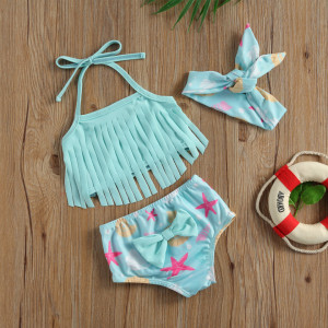Costum de baie cu franjuri din 3 piese Drool - Img 11