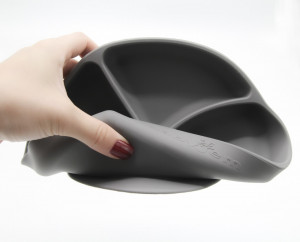 Farfurie din silicon cu 3 compartimente pentru auto-diversificare BabyJem