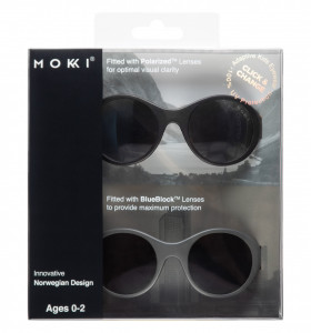 Ochelari de soare pentru copii MOKKI Click & Change, protectie UV, negru, 0-2 ani, set 2 perechi - Img 4