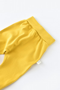 Pantaloni Bebe Unisex din bumbac organic Galben deschis