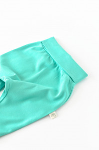 Pantaloni Bebe Unisex din bumbac organic Turcoaz BabyCosy - Img 2