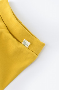 Pantaloni cu Botosei - Bumbac organic Galben pal BabyCosy - Img 2