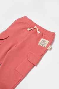 Pantaloni cu buzunare laterale, Two thread, 100%bumbac organic - Rose, BabyCosy