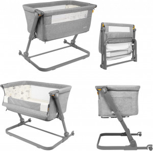 Patut 3 in 1 co-sleeping Skiddou Natt, Normandic Dream, Gri deschis - Img 9
