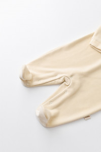 Salopeta Curcubeu cu maneca lunga si botosei din 80%bumbac organic si 20% poliester - Crem, BabyCosy - Img 4