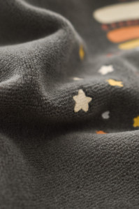 Salopeta Curcubeu cu maneca lunga si botosei din 80%bumbac organic si 20% poliester - Antracit, BabyCosy - Img 8