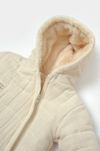 Salopeta de iarna pentru bebelusi, Winter muselin, 100% bumbac - Stone, BabyCosy