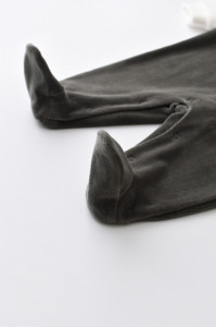 Salopeta Ursulet cu maneca lunga si botosei din 80%bumbac organic si 20% poliester - Antracit, BabyCosy - Img 5