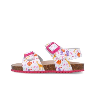 Sandale pentru copii cu floricele Garvalin, 252465, albi