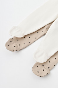 Set 2 pantaloni cu botosei bebe unisex Girafa, Baby Cosy, 100% bumbac organic
