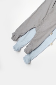 Set 2 salopete lungi Bamboo, blue, BabyCosy, 50%bumbac+50% bambus
