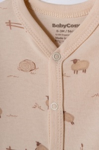Set 2 salopete lungi, Lamb, BabyCosy, 100% bumbac organic - Img 7