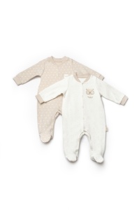 Set 2 salopete TeddyBear, 100%bumbac organic, BabyCosy