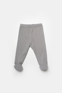 Set 4 piese:body, pantaloni, baveta si caciulita Bamboo, gri, BabyCosy, 50% bumbac+50%bambus
