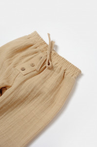 Set bluza si pantaloni, Winter muselin, 100% bumbac - Apricot, BabyCosy