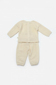 Set bluza si pantaloni, Winter muselin, 100% bumbac - Stone, BabyCosy